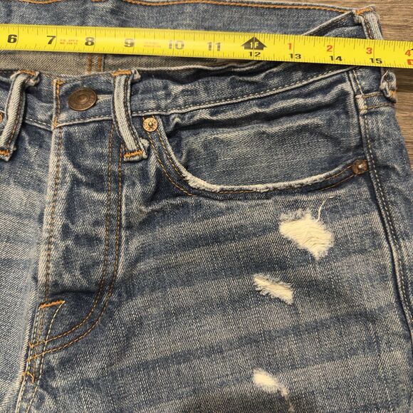 Abercrombie & Fitch Relaxed Straight Jeans Med Wash Distressed Rips Men’s 28x30 - Picture 7 of 8